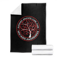 HIV AIDS Awareness Empowerment Gift Throw Blanket Support Educate Care Cure - Wonder Print Shop