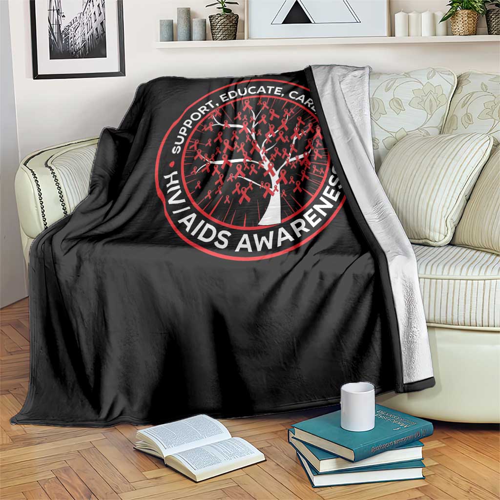 HIV AIDS Awareness Empowerment Gift Throw Blanket Support Educate Care Cure - Wonder Print Shop