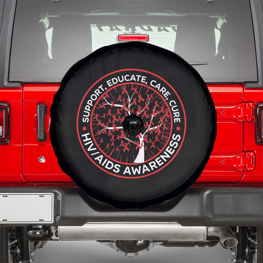 HIV AIDS Awareness Empowerment Gift Spare Tire Cover Support Educate Care Cure - Wonder Print Shop