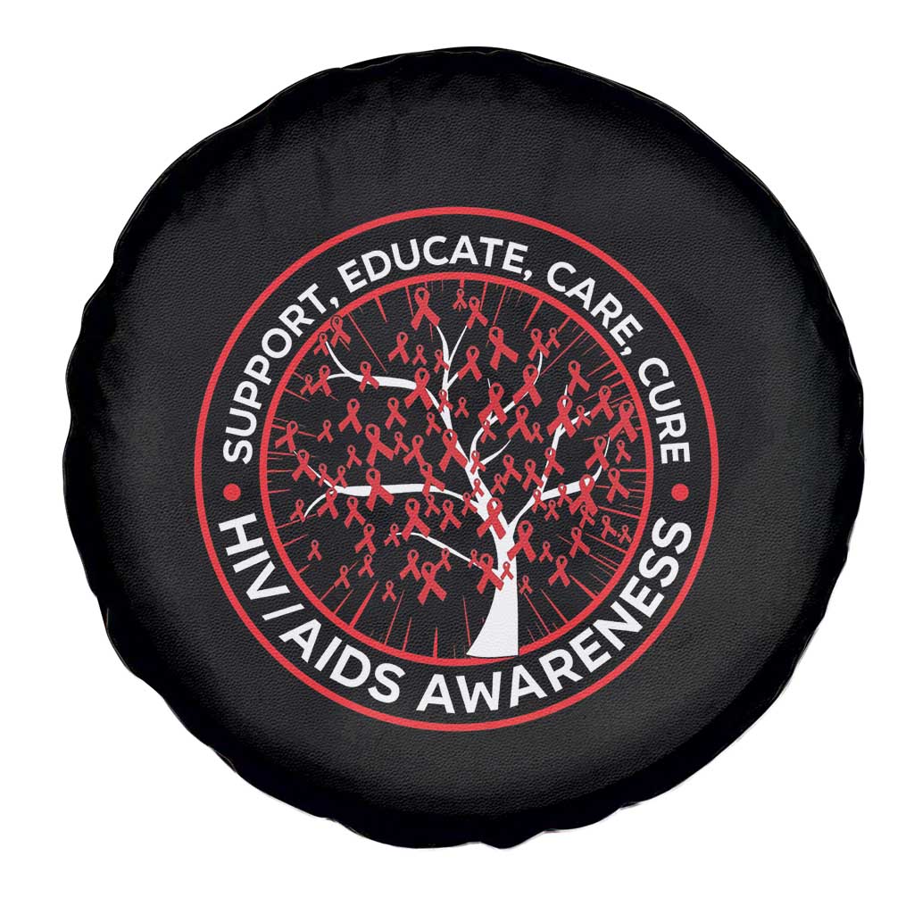 HIV AIDS Awareness Empowerment Gift Spare Tire Cover Support Educate Care Cure - Wonder Print Shop
