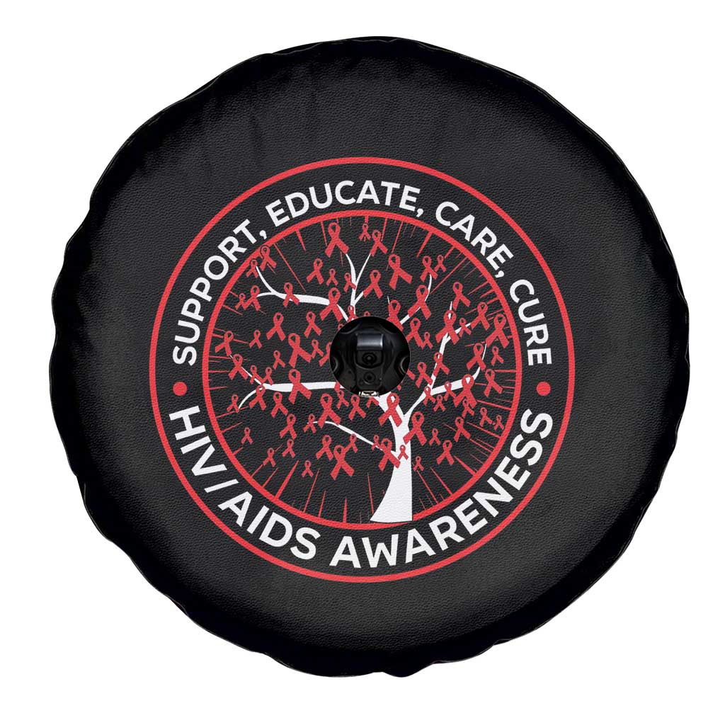 HIV AIDS Awareness Empowerment Gift Spare Tire Cover Support Educate Care Cure - Wonder Print Shop