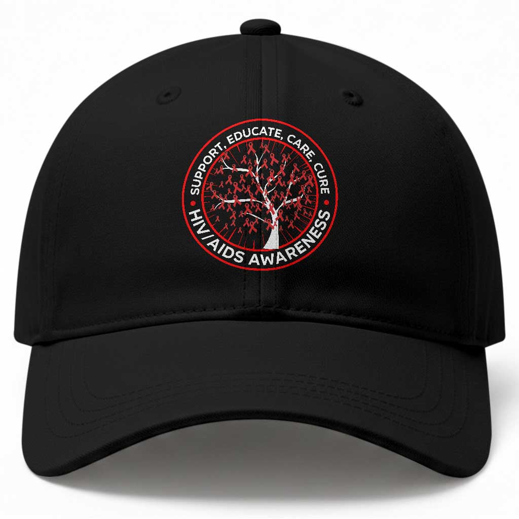 HIV AIDS Awareness Empowerment Gift Baseball Cap Support Educate Care Cure