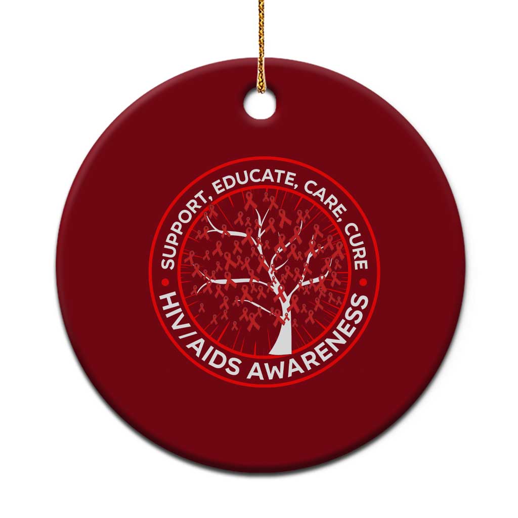 HIV AIDS Awareness Empowerment Gift Ceramic Ornament Support Educate Care Cure - Wonder Print Shop