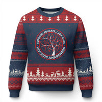 HIV AIDS Awareness Empowerment Gift Ugly Christmas Sweater Support Educate Care Cure - Wonder Print Shop