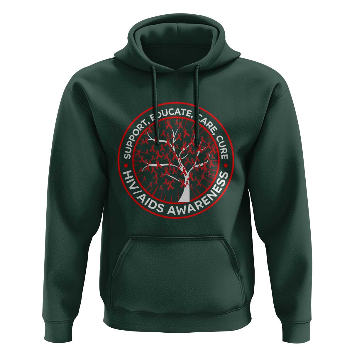 HIV AIDS Awareness Empowerment Gift Hoodie Support Educate Care Cure - Wonder Print Shop
