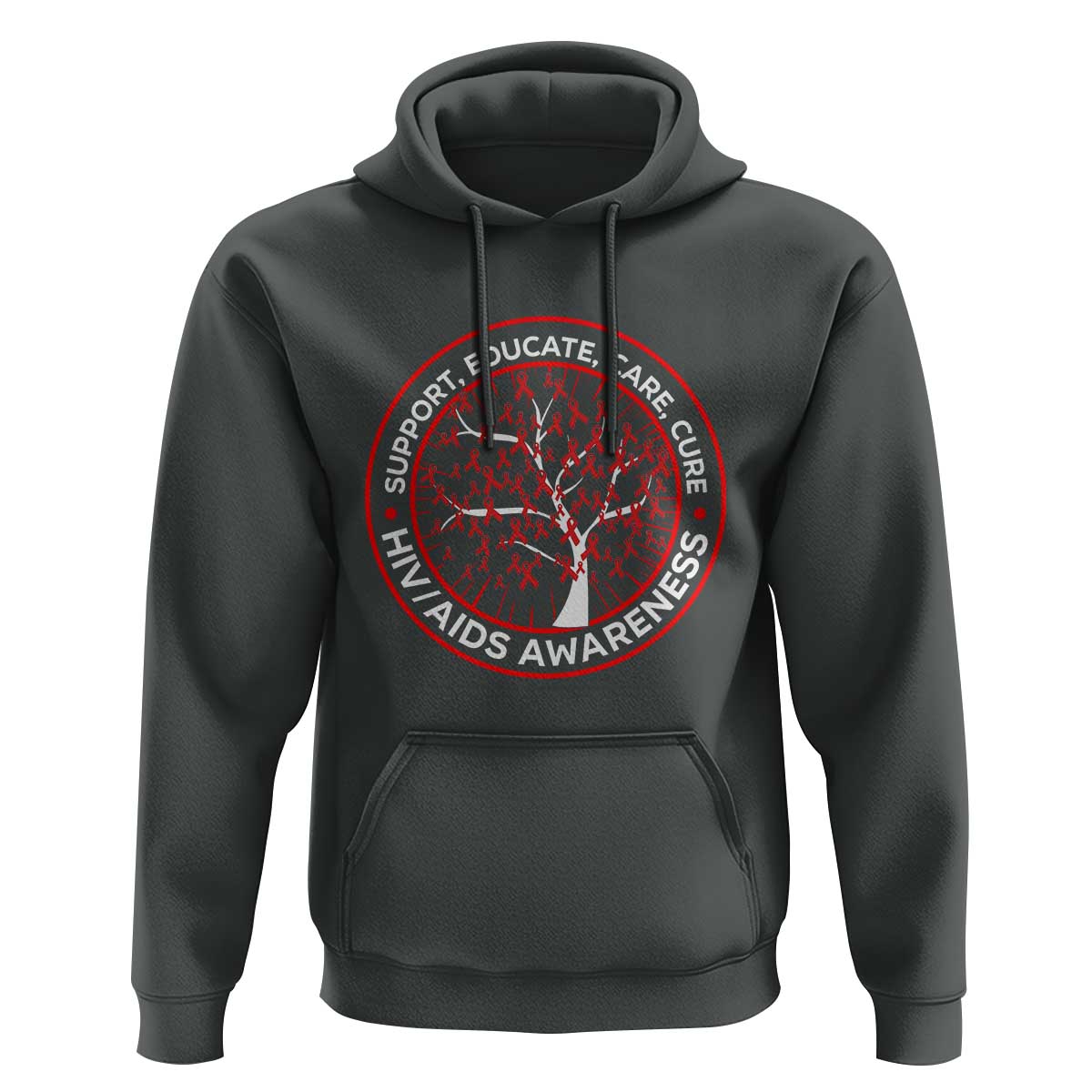 HIV AIDS Awareness Empowerment Gift Hoodie Support Educate Care Cure - Wonder Print Shop