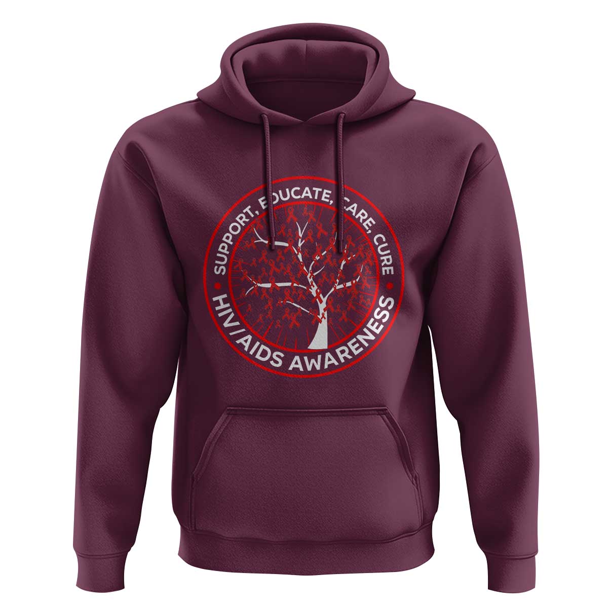 HIV AIDS Awareness Empowerment Gift Hoodie Support Educate Care Cure - Wonder Print Shop