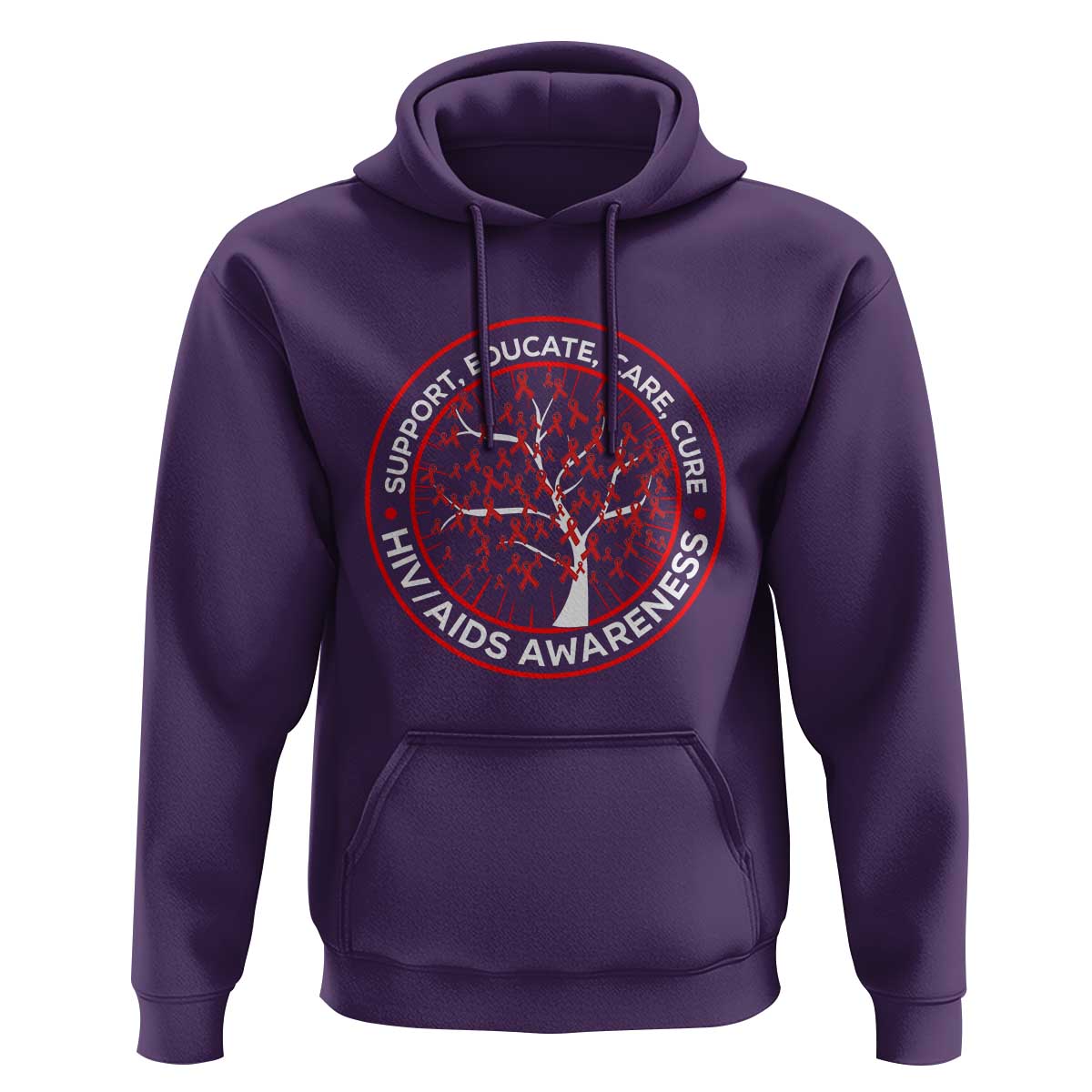 HIV AIDS Awareness Empowerment Gift Hoodie Support Educate Care Cure - Wonder Print Shop