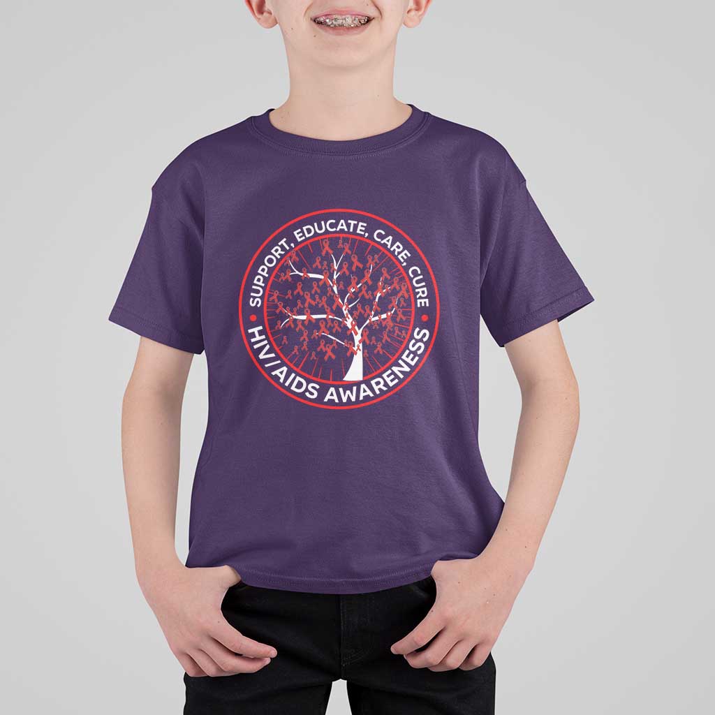 HIV AIDS Awareness Empowerment Gift T Shirt For Kid Support Educate Care Cure - Wonder Print Shop