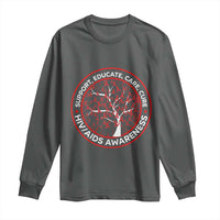 HIV AIDS Awareness Empowerment Gift Long Sleeve Shirt Support Educate Care Cure - Wonder Print Shop