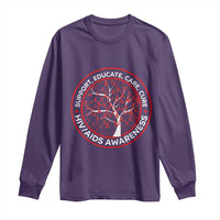HIV AIDS Awareness Empowerment Gift Long Sleeve Shirt Support Educate Care Cure - Wonder Print Shop