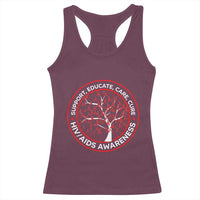 HIV AIDS Awareness Empowerment Gift Racerback Tank Top Support Educate Care Cure - Wonder Print Shop