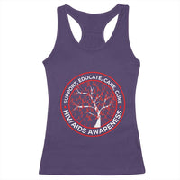HIV AIDS Awareness Empowerment Gift Racerback Tank Top Support Educate Care Cure - Wonder Print Shop