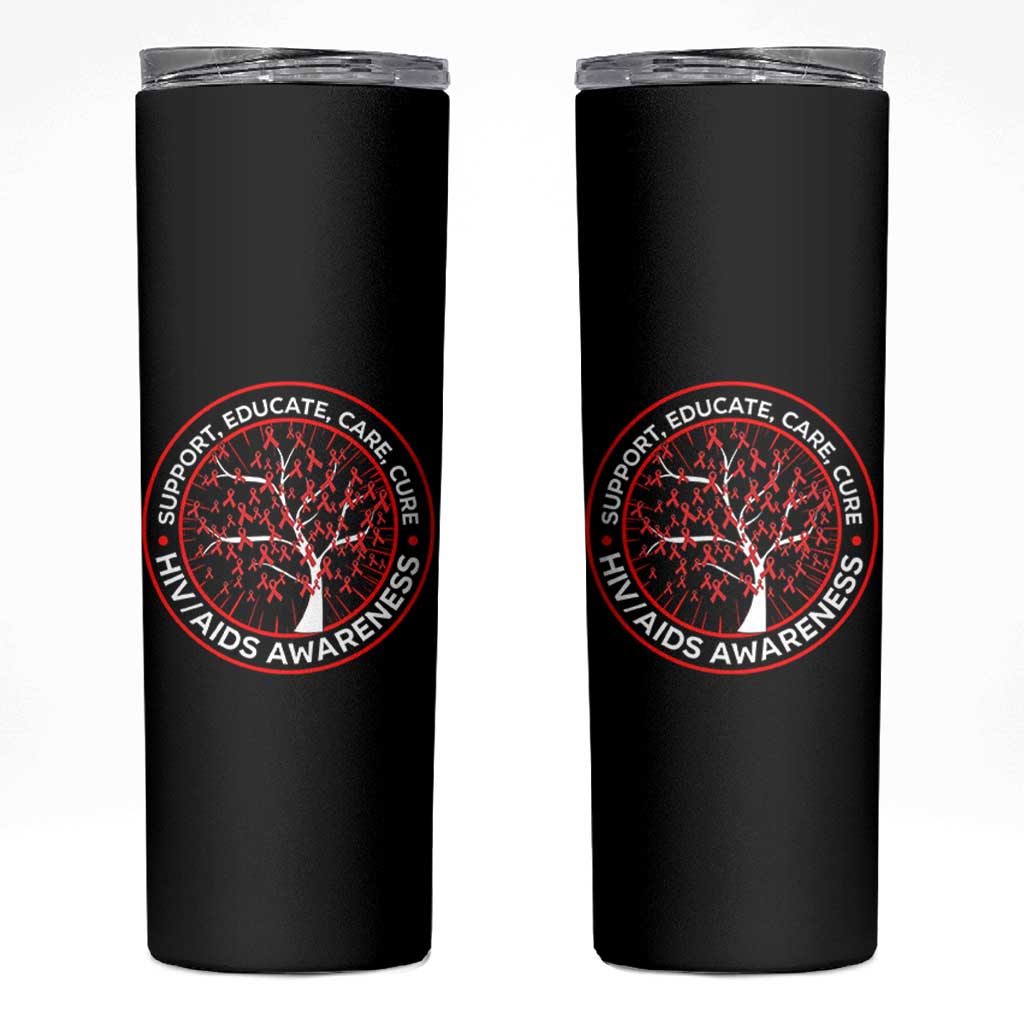 HIV AIDS Awareness Empowerment Gift Skinny Tumbler Support Educate Care Cure - Wonder Print Shop