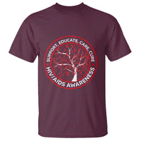 HIV AIDS Awareness Empowerment Gift T Shirt Support Educate Care Cure - Wonder Print Shop