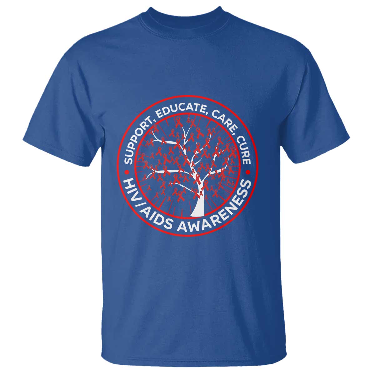 HIV AIDS Awareness Empowerment Gift T Shirt Support Educate Care Cure - Wonder Print Shop