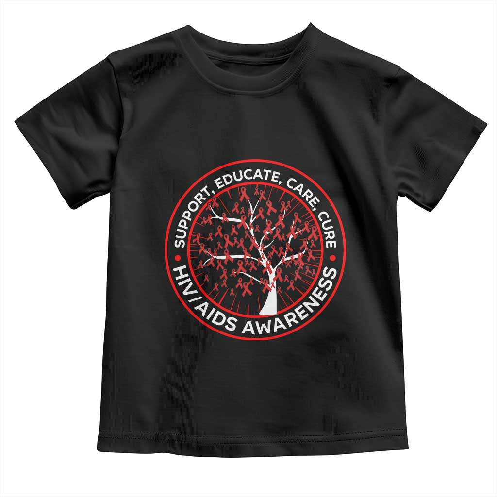 HIV AIDS Awareness Empowerment Gift Toddler T Shirt Support Educate Care Cure - Wonder Print Shop