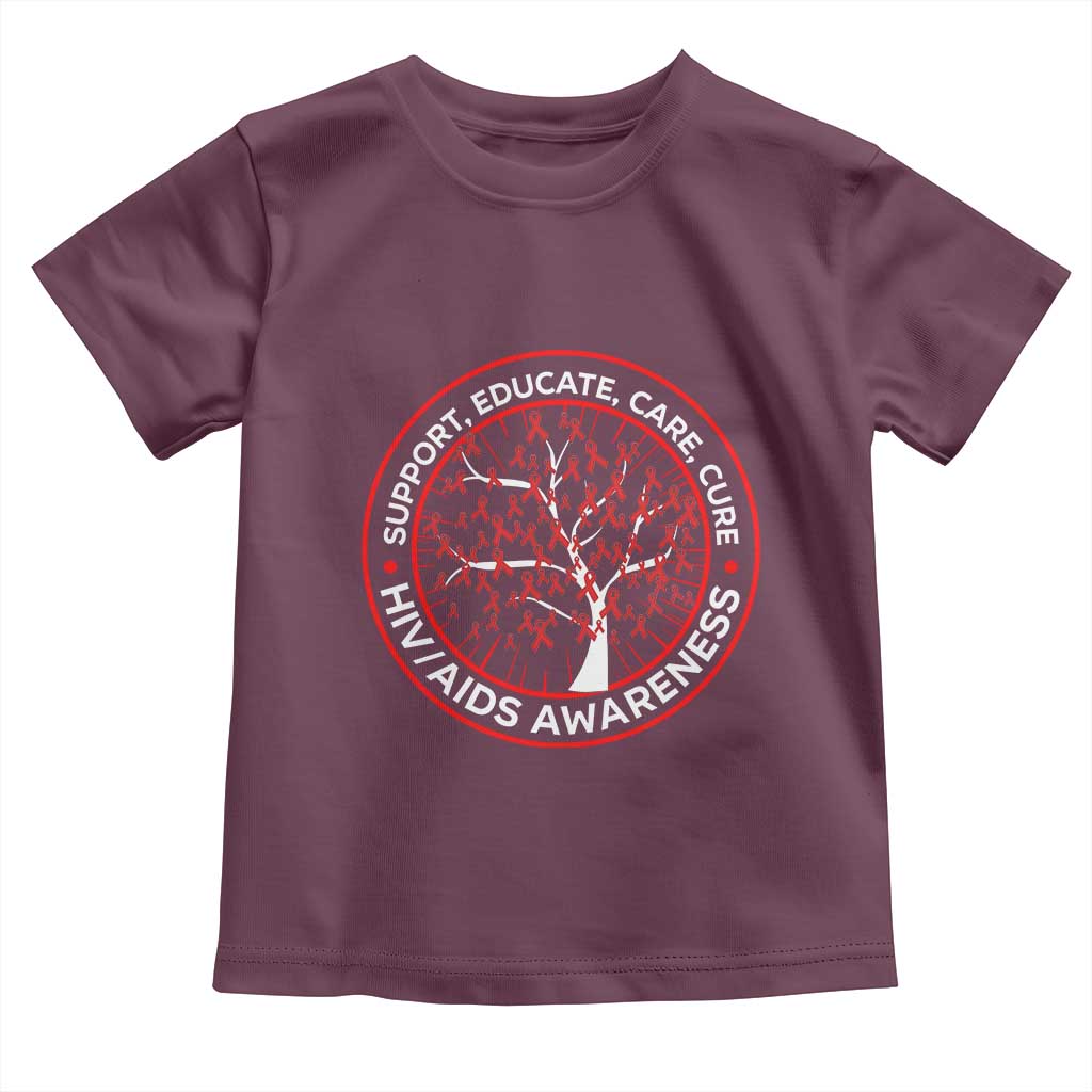 HIV AIDS Awareness Empowerment Gift Toddler T Shirt Support Educate Care Cure - Wonder Print Shop