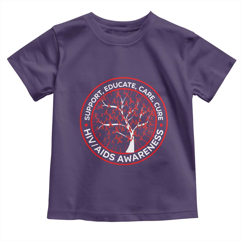HIV AIDS Awareness Empowerment Gift Toddler T Shirt Support Educate Care Cure - Wonder Print Shop