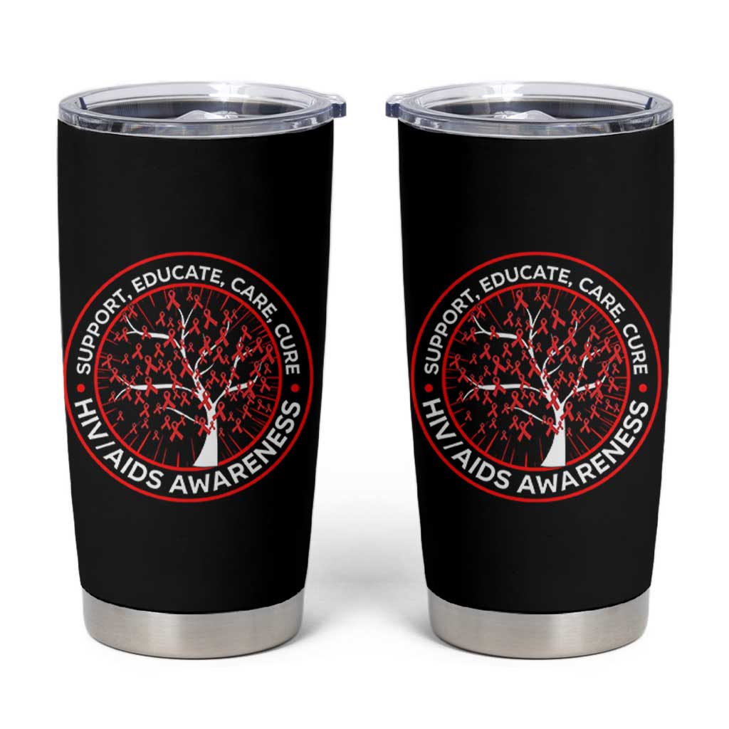HIV AIDS Awareness Empowerment Gift Tumbler Cup Support Educate Care Cure - Wonder Print Shop