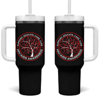 HIV AIDS Awareness Empowerment Gift Tumbler With Handle Support Educate Care Cure - Wonder Print Shop