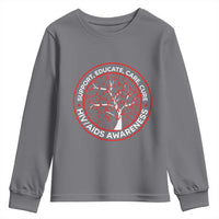 HIV AIDS Awareness Empowerment Gift Youth Sweatshirt Support Educate Care Cure - Wonder Print Shop