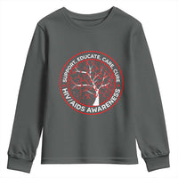 HIV AIDS Awareness Empowerment Gift Youth Sweatshirt Support Educate Care Cure - Wonder Print Shop