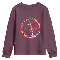HIV AIDS Awareness Empowerment Gift Youth Sweatshirt Support Educate Care Cure - Wonder Print Shop