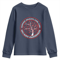 HIV AIDS Awareness Empowerment Gift Youth Sweatshirt Support Educate Care Cure - Wonder Print Shop