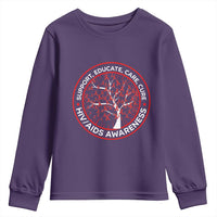 HIV AIDS Awareness Empowerment Gift Youth Sweatshirt Support Educate Care Cure - Wonder Print Shop