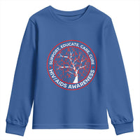 HIV AIDS Awareness Empowerment Gift Youth Sweatshirt Support Educate Care Cure - Wonder Print Shop