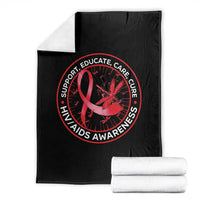 Support Educate Care Cure Throw Blanket HIV Awareness Month Gift - Wonder Print Shop