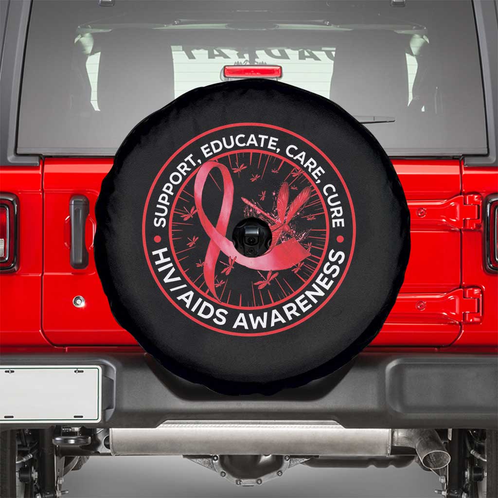 Support Educate Care Cure Spare Tire Cover HIV Awareness Month Gift - Wonder Print Shop