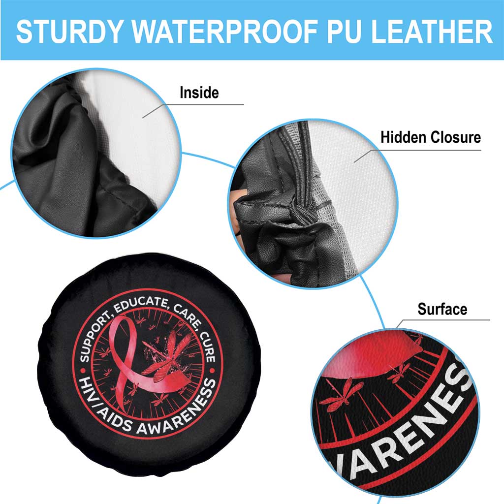 Support Educate Care Cure Spare Tire Cover HIV Awareness Month Gift - Wonder Print Shop