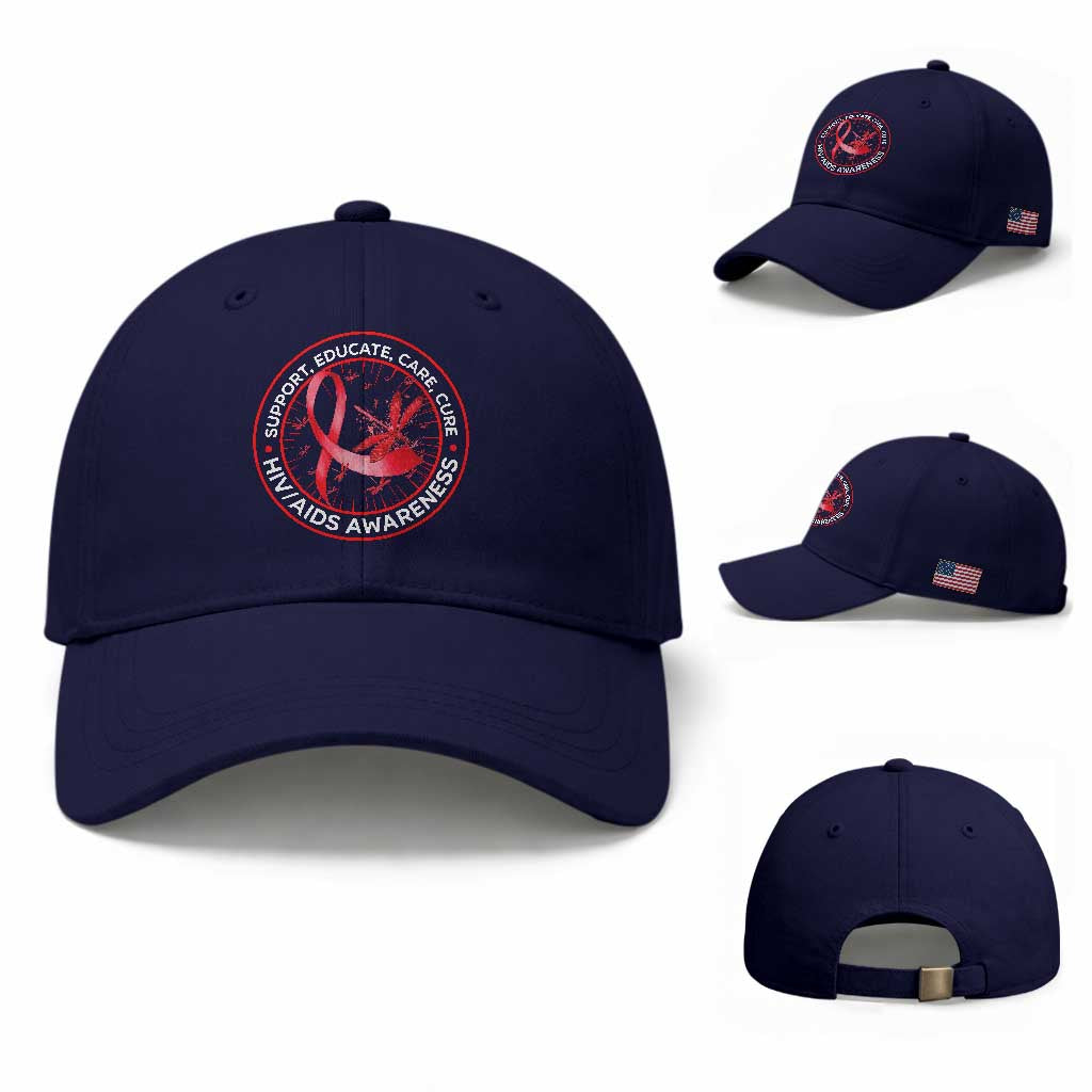 Support Educate Care Cure Baseball Cap HIV Awareness Month Gift