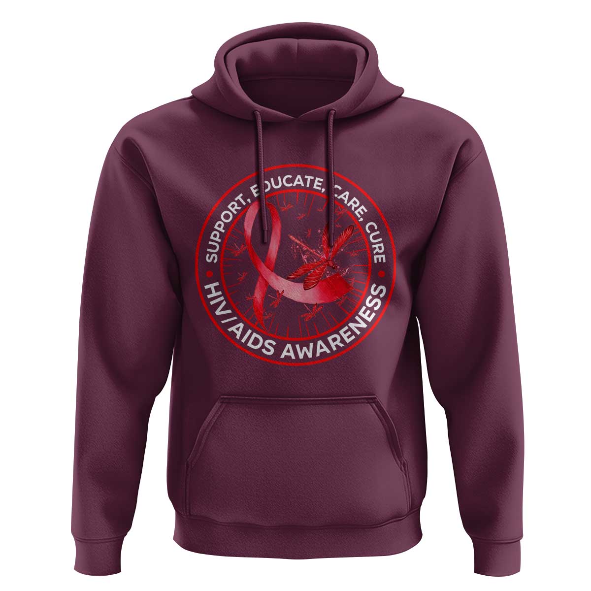 Support Educate Care Cure Hoodie HIV Awareness Month Gift - Wonder Print Shop