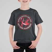 Support Educate Care Cure T Shirt For Kid HIV Awareness Month Gift - Wonder Print Shop