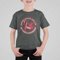 Support Educate Care Cure T Shirt For Kid HIV Awareness Month Gift - Wonder Print Shop