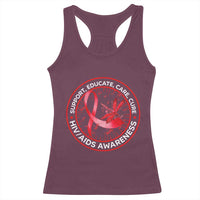 Support Educate Care Cure Racerback Tank Top HIV Awareness Month Gift - Wonder Print Shop