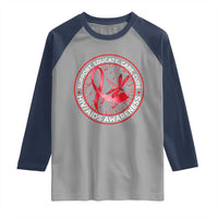 Support Educate Care Cure Raglan Shirt HIV Awareness Month Gift - Wonder Print Shop
