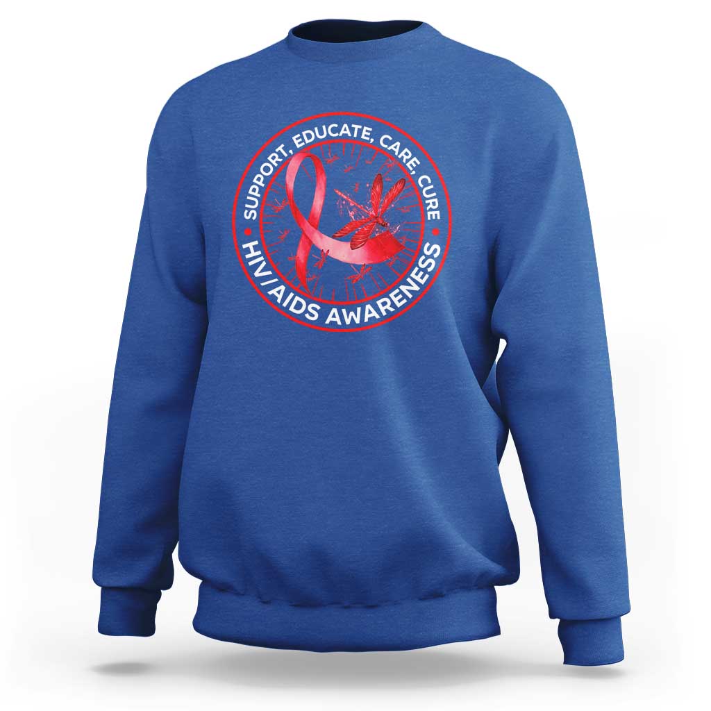 Support Educate Care Cure Sweatshirt HIV Awareness Month Gift - Wonder Print Shop