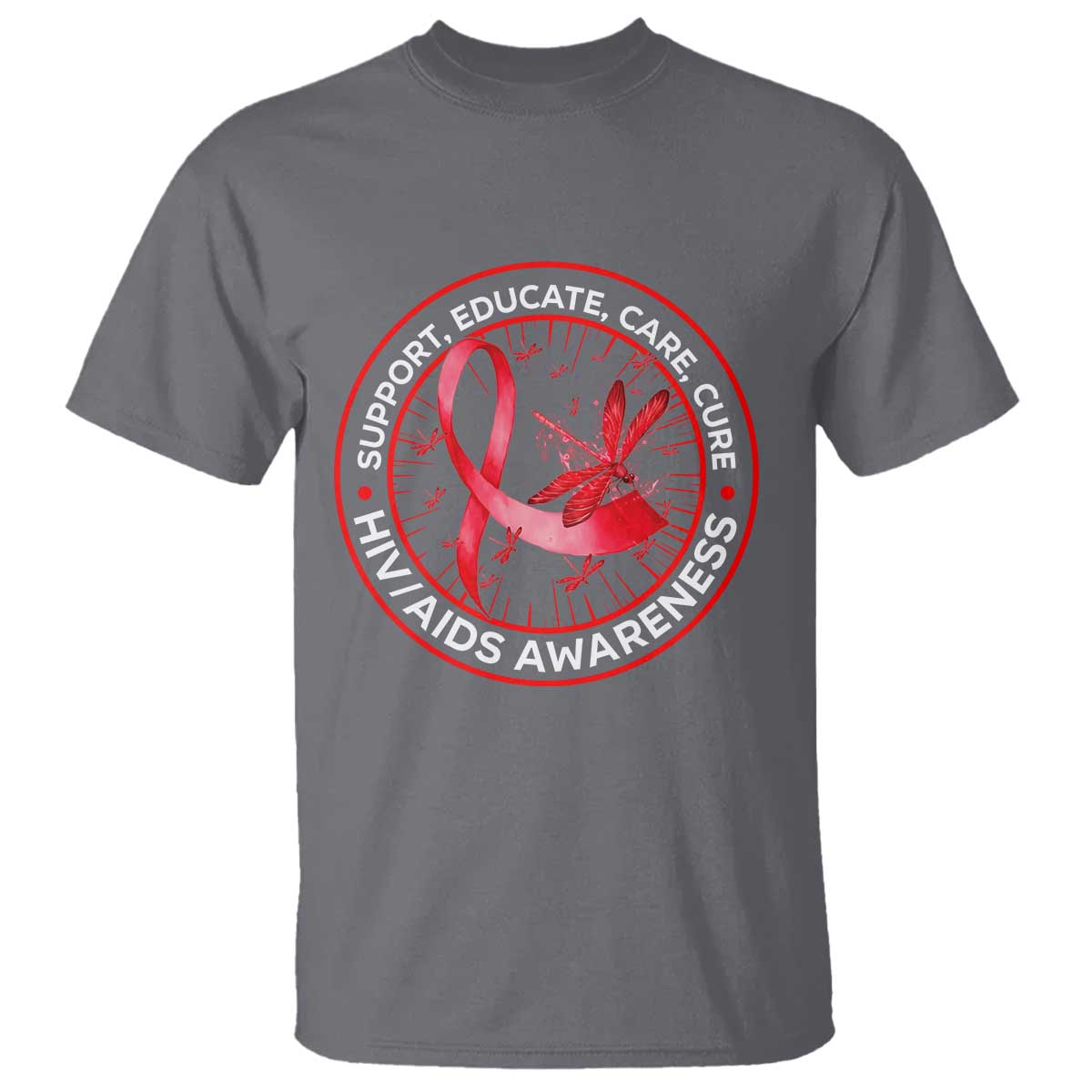 Support Educate Care Cure T Shirt HIV Awareness Month Gift - Wonder Print Shop