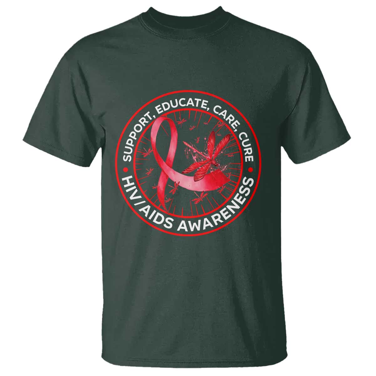 Support Educate Care Cure T Shirt HIV Awareness Month Gift - Wonder Print Shop