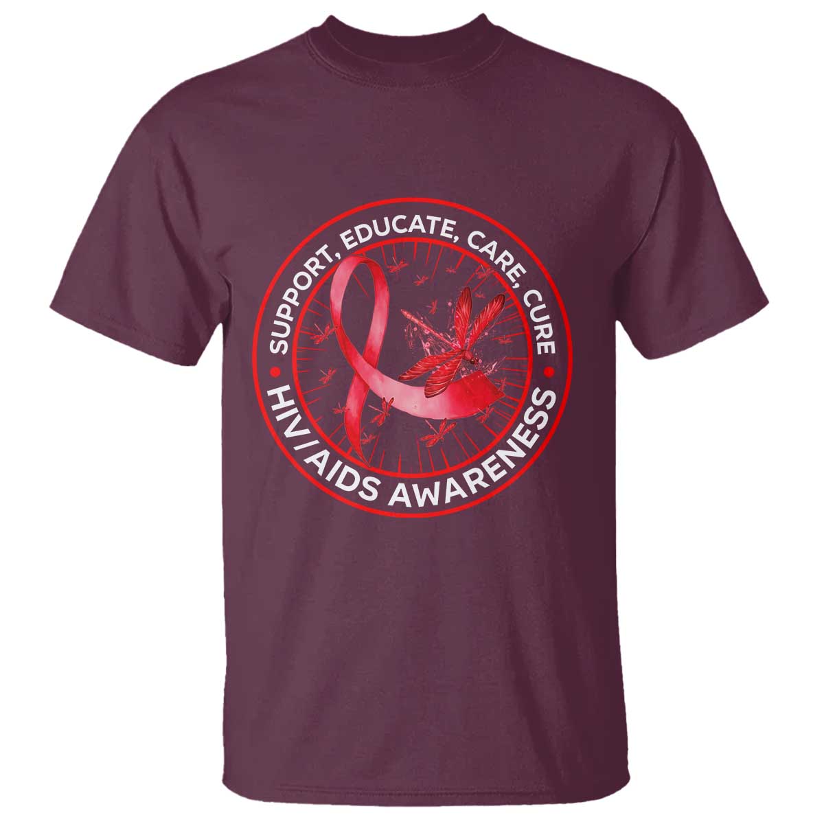 Support Educate Care Cure T Shirt HIV Awareness Month Gift - Wonder Print Shop
