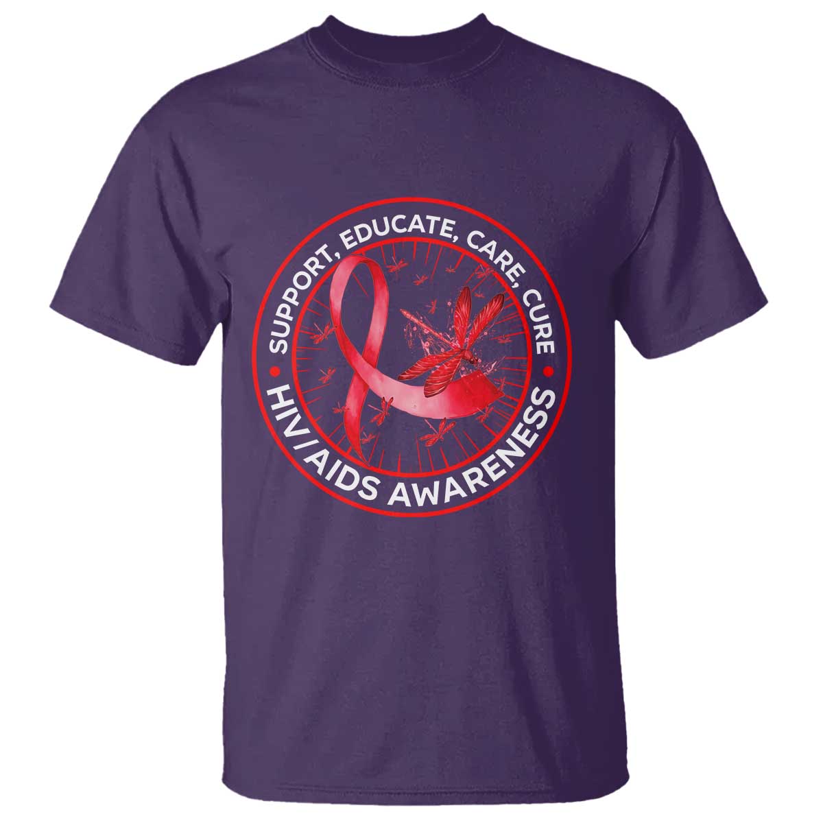 Support Educate Care Cure T Shirt HIV Awareness Month Gift - Wonder Print Shop