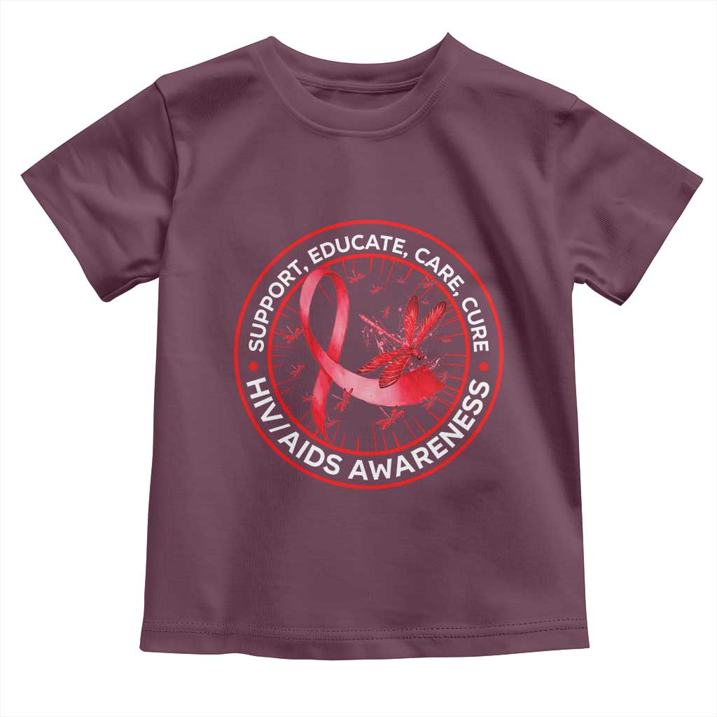 Support Educate Care Cure Toddler T Shirt HIV Awareness Month Gift - Wonder Print Shop