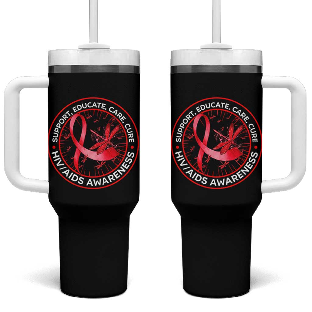 Support Educate Care Cure Tumbler With Handle HIV Awareness Month Gift - Wonder Print Shop