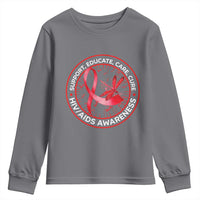 Support Educate Care Cure Youth Sweatshirt HIV Awareness Month Gift - Wonder Print Shop