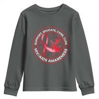 Support Educate Care Cure Youth Sweatshirt HIV Awareness Month Gift - Wonder Print Shop