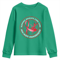 Support Educate Care Cure Youth Sweatshirt HIV Awareness Month Gift - Wonder Print Shop